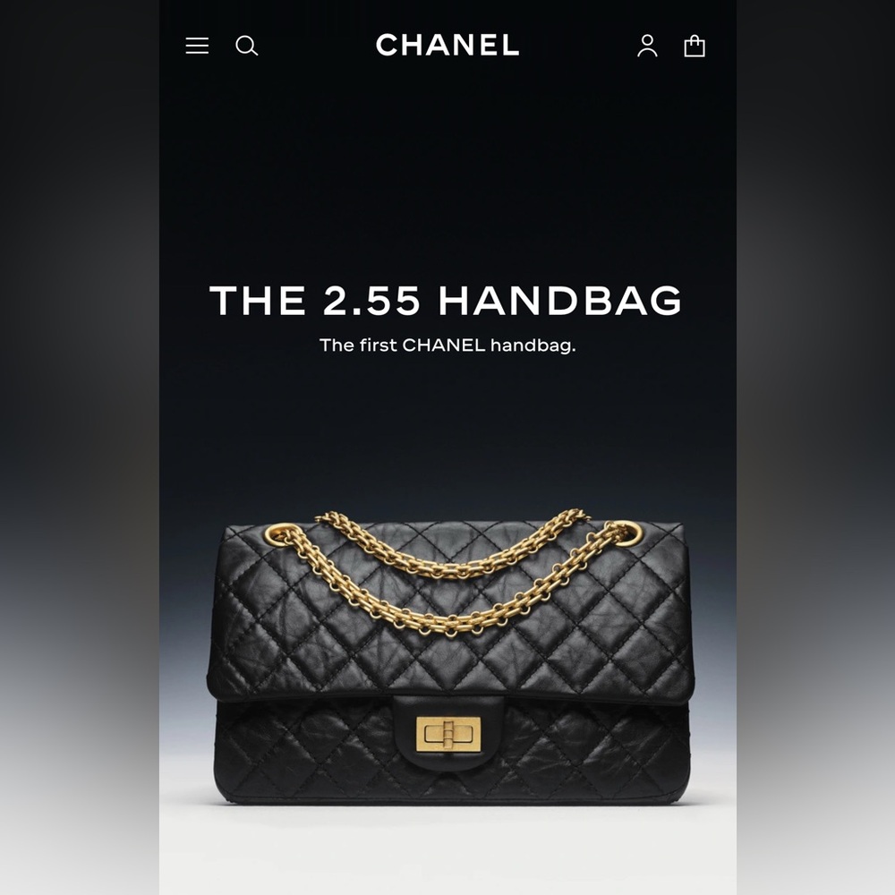 CHANEL Classic Medium 2.55 Reissue Black Quilted Calfskin Gold Chain Flap Bag